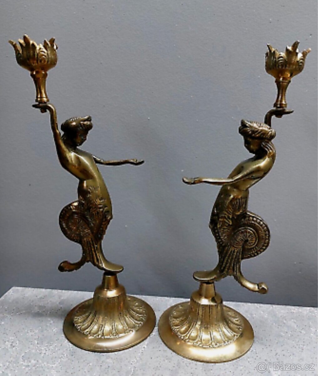 Mosazné svícny Art Deco 60.léta - 8