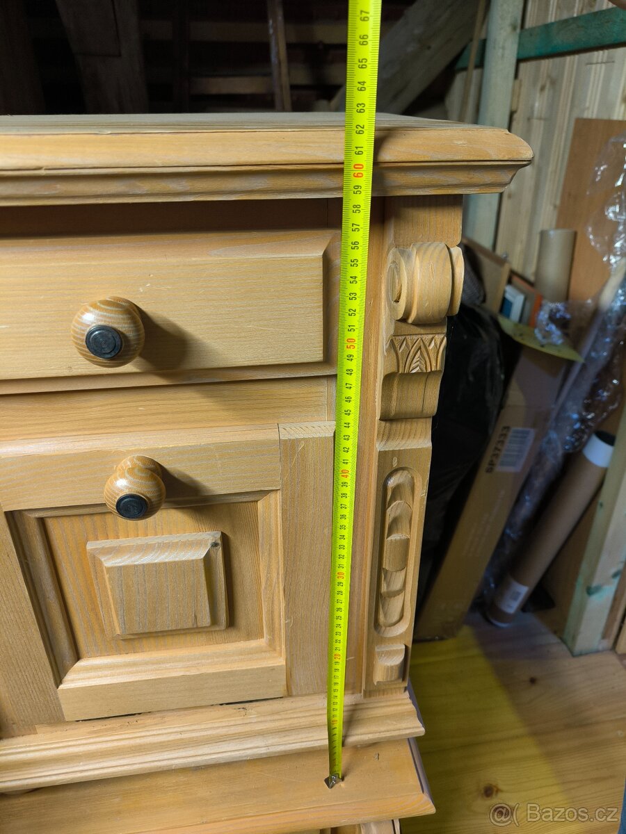 Pastel masiv na matraci 200x200 + noční stolky - 8