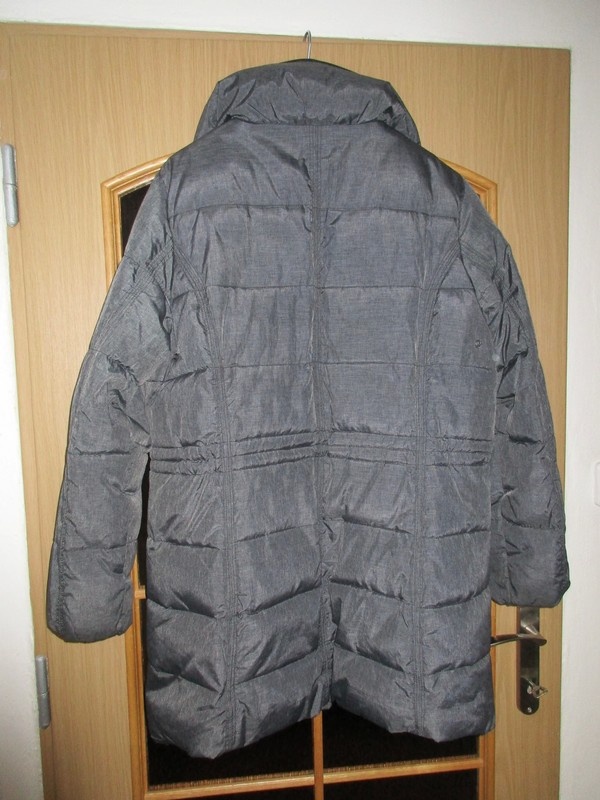 Dámská zimní péřová šedá bunda/kabát delší 44/46 - 8