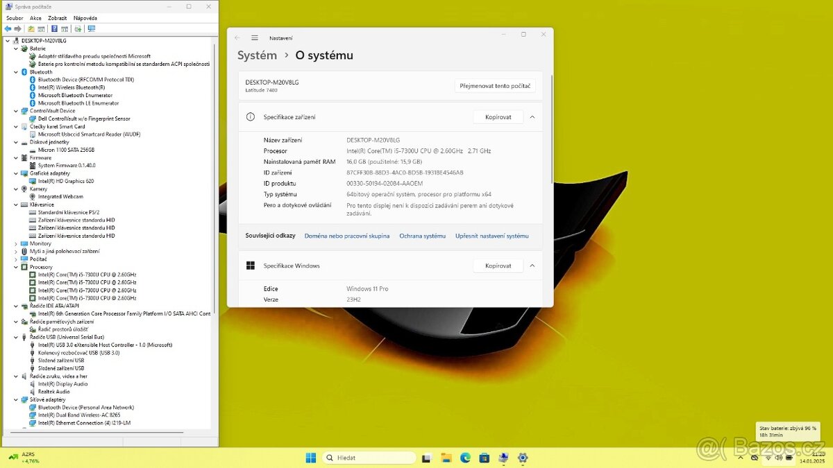 DELL 7480 /i5-7300/16GB/SSD256GB/FULLHD/WIN11/ZÁRUKA - 8