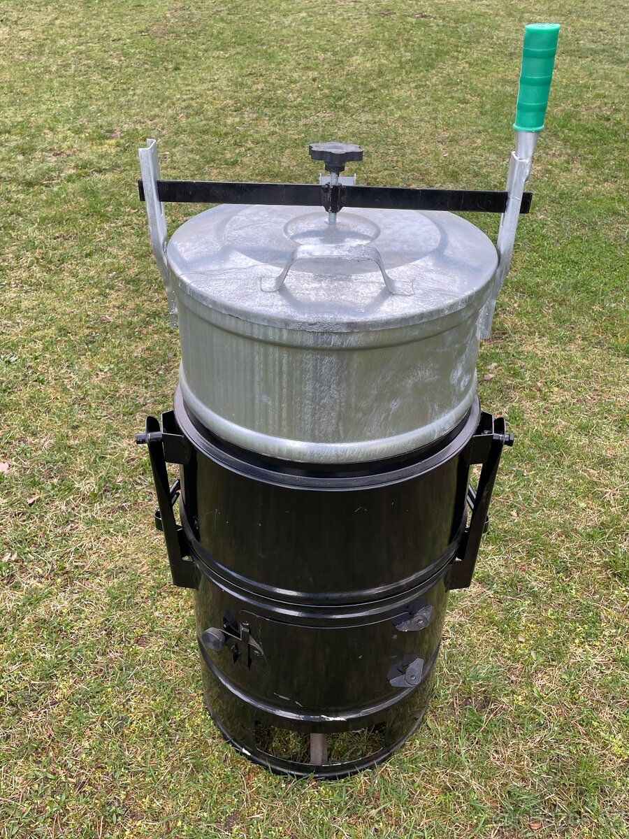 Pařák, brutar 60 litrů, nový žárově zinkovaný na zabijačku - 8