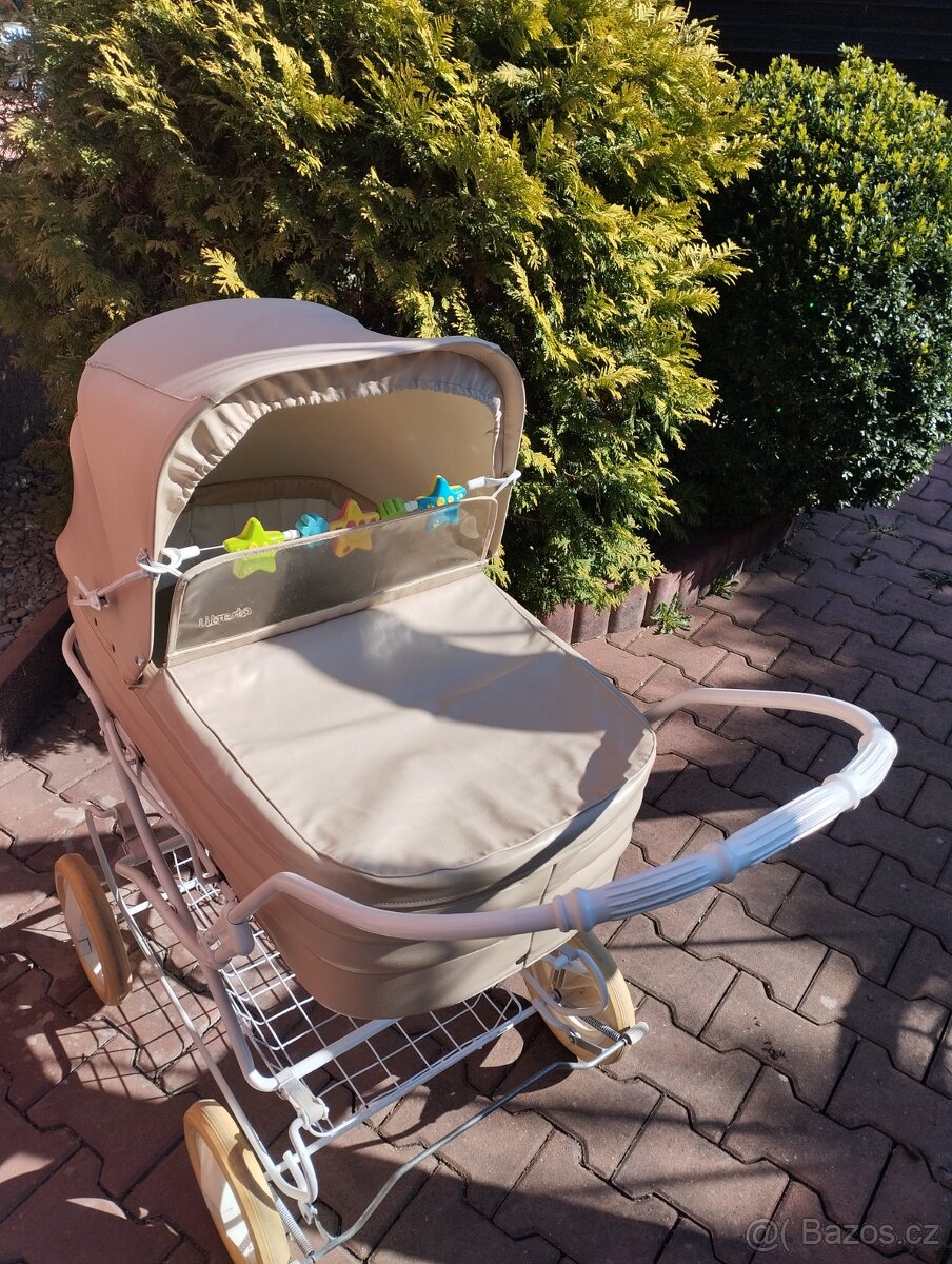 Retro kočárek Liberta kožený - 8