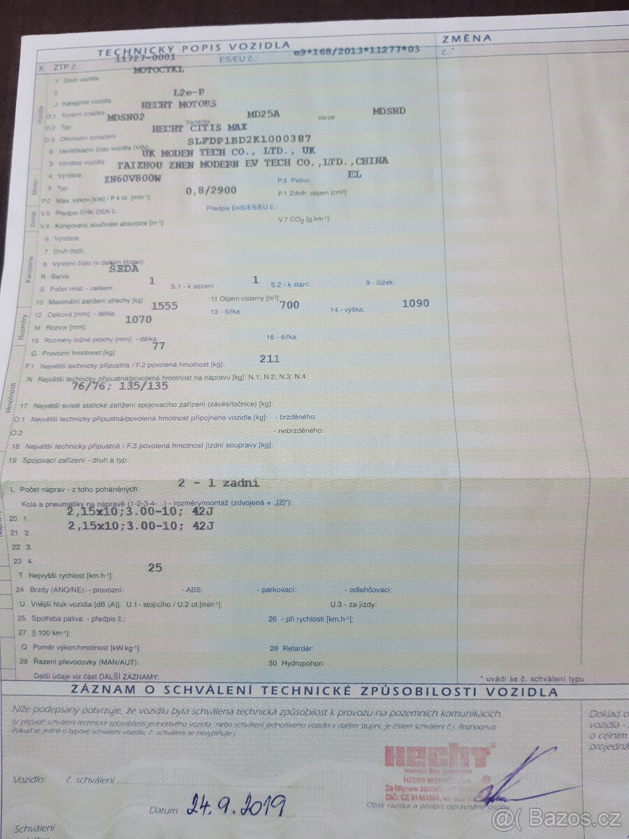 El. skůtr 2020 Hecht citis max - 8