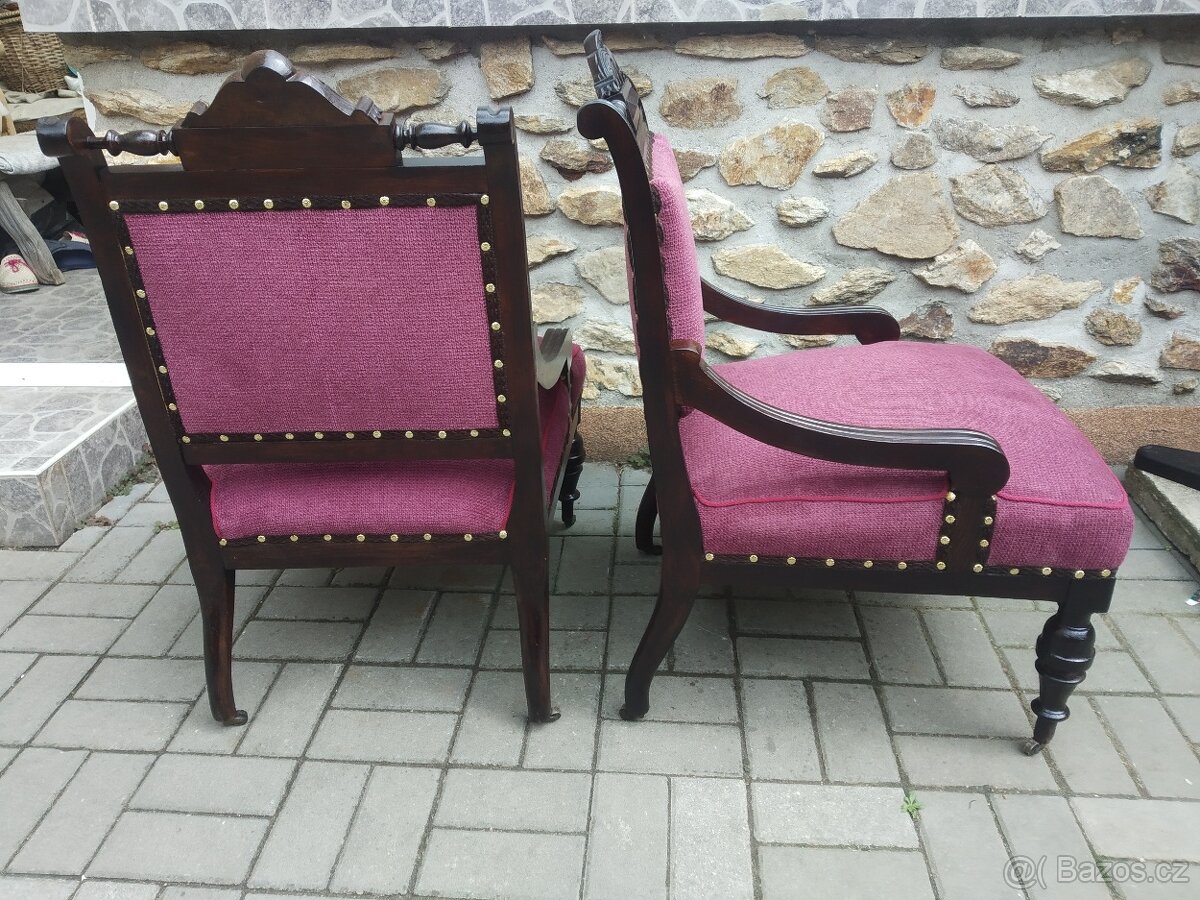 Křesla Biedermeier po renovaci. - 8