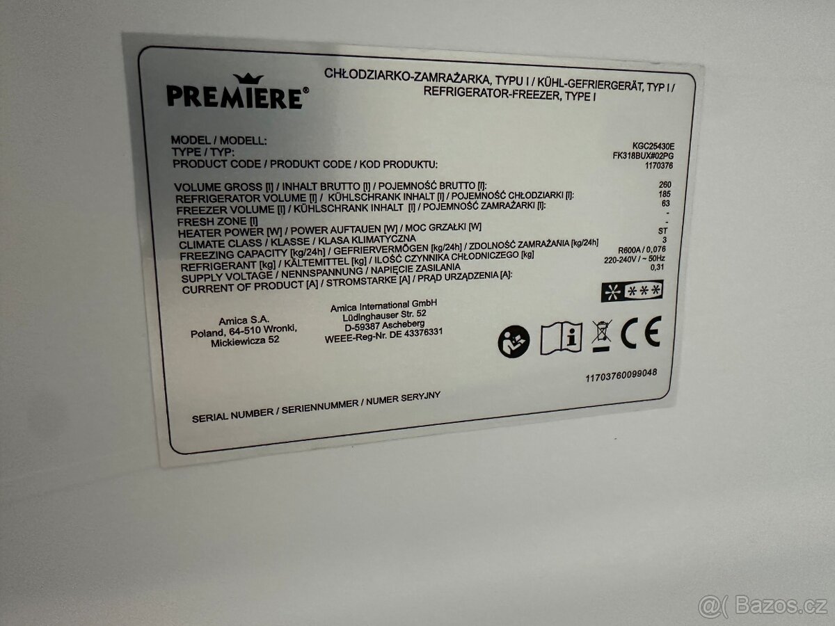Lednice s mrazákem Premiere (282) - 8