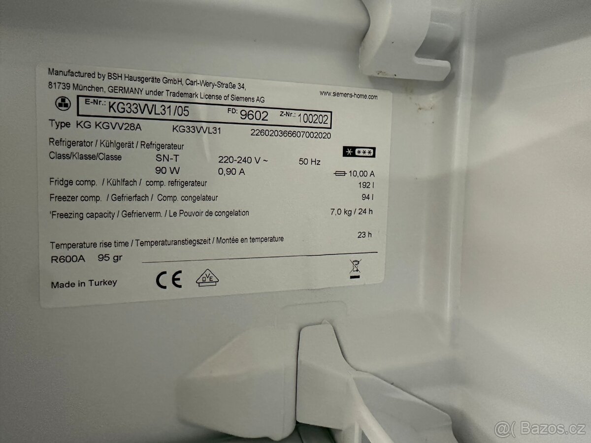 Lenice s mrazákem Siemens (302) - 8