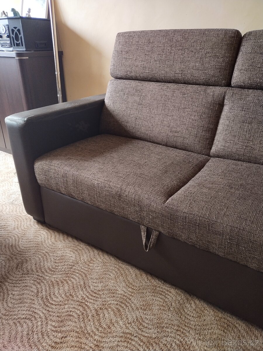 Rohová sedačka rozkládací + křeslo - 8