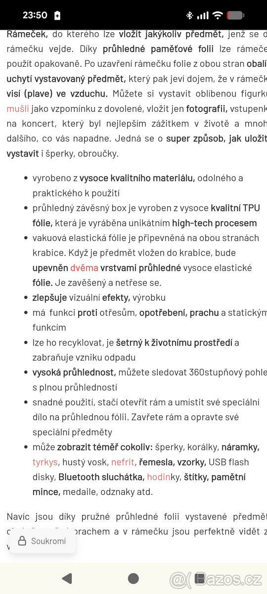 8x Rámeček na vystavování nové - 8