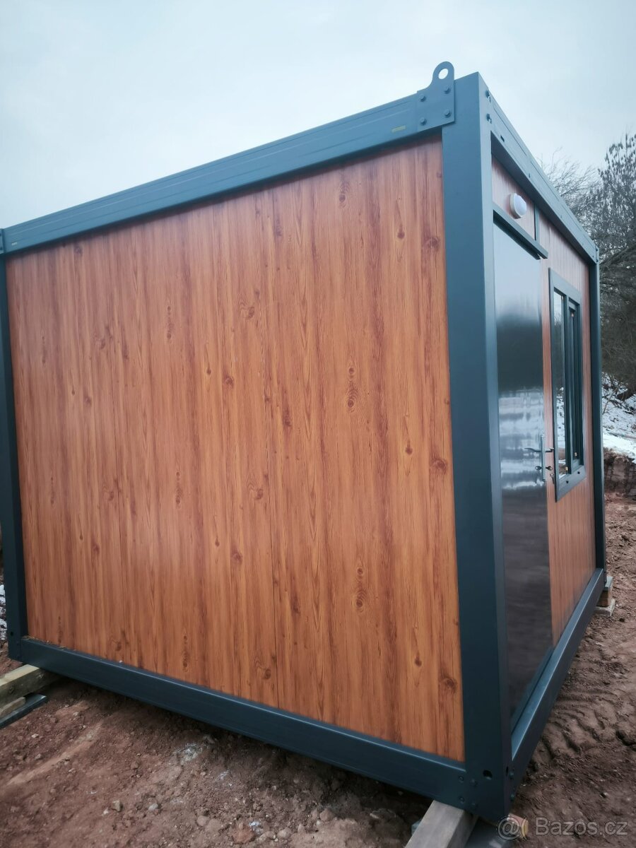 stavební buňka, kontejner ve dřevodekoru LEVNĚ, IHNED - 8