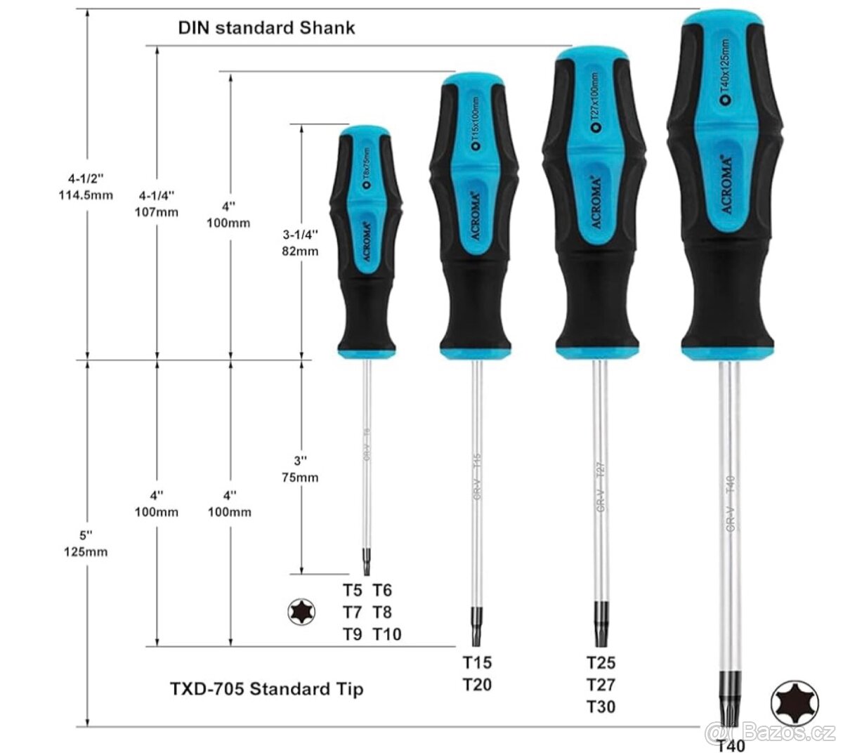 12 dílná sada Torx šroubováku s magnetem - 8