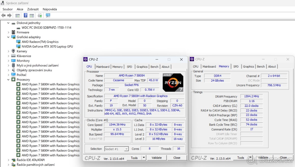 Herní notebook Nitro 5 (Ryzen 7 5800H|GeForce RTX 3070) - 8