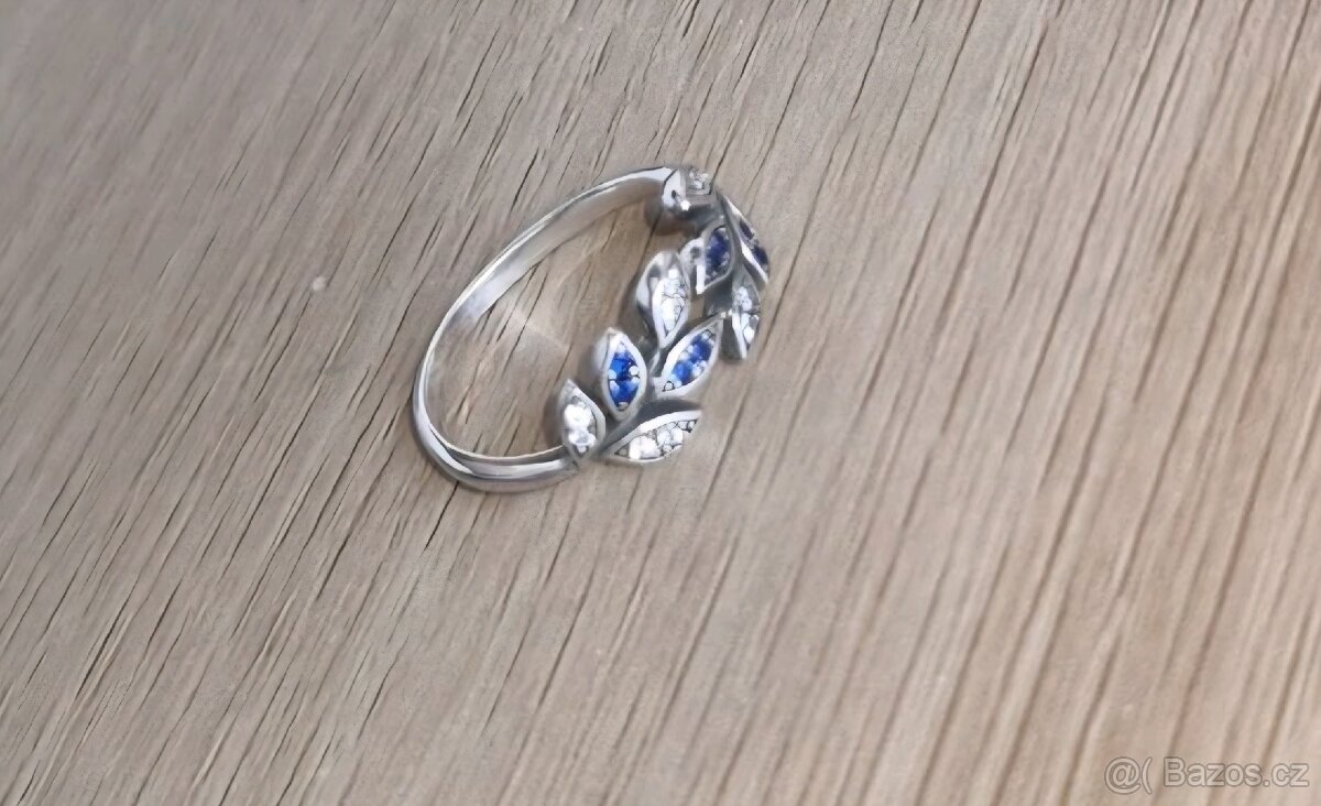 Nový dámský stříbrný prsten prstýnek 925 s lístečky vel 56 - 8
