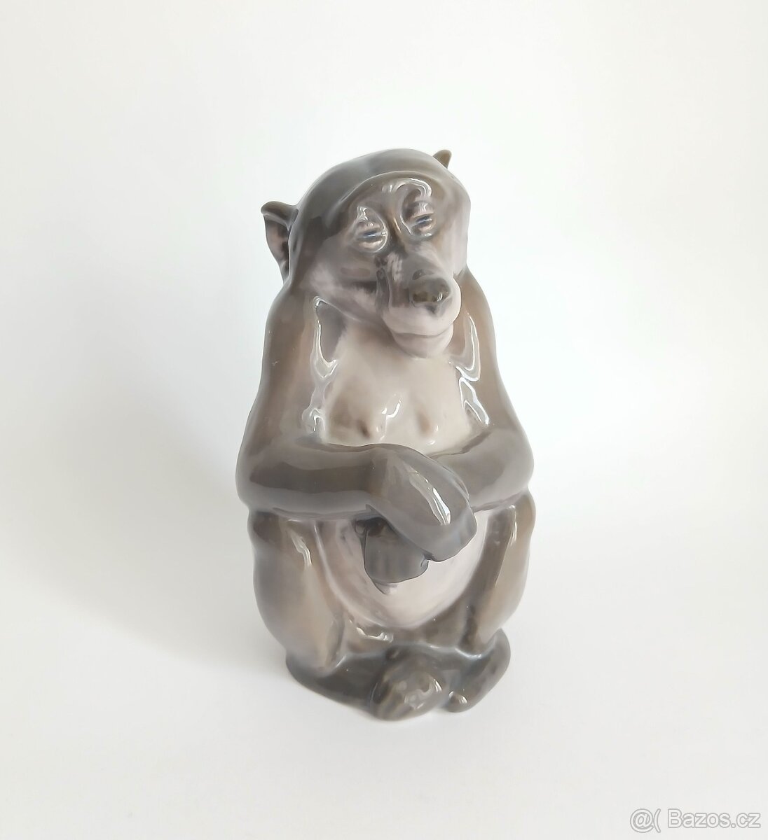 Starožitná porcelánová figurka opice - Královská Kodaň - 8
