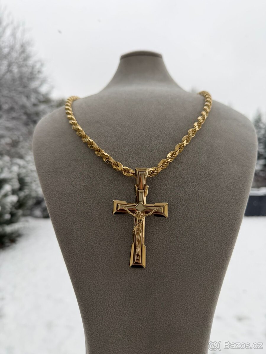 Zlaty kříž - přívěsek 19.67g 585 14k - NOVY NENOŠENÝ ZLATO - 8