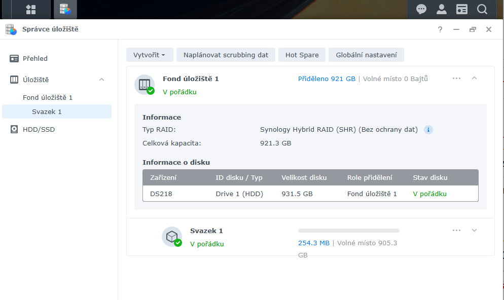 Synology DS218Play + 1TB disk - 8