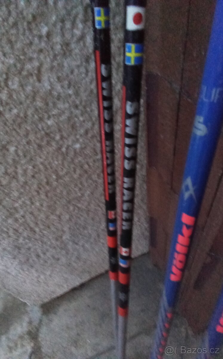 LYŽE SJEZDOVÉ+BĚŽECKÉ+BOTY PŘEZKÁČE+HŮLKY - 8