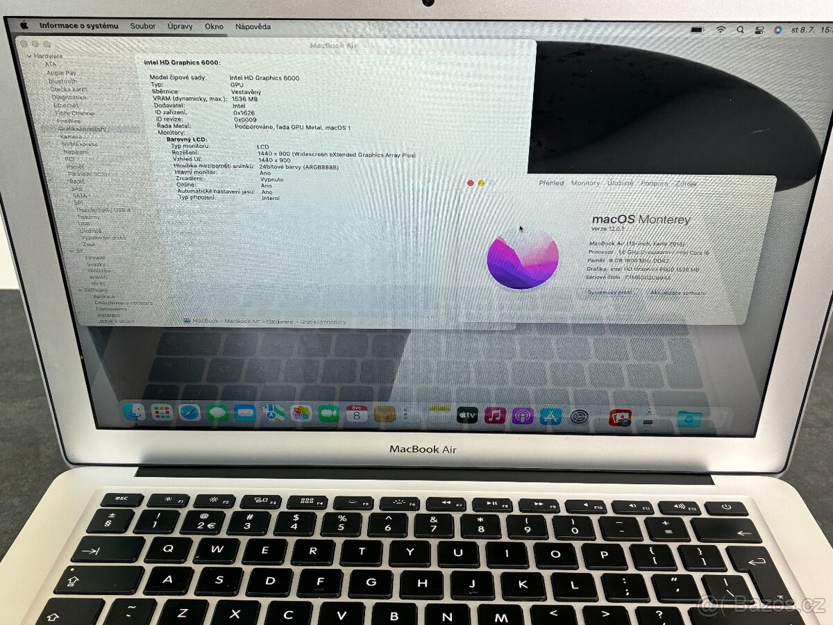 MacBook Air 13'' 2015 / i5 / 8GB / 128GB SSD - DPH - 8
