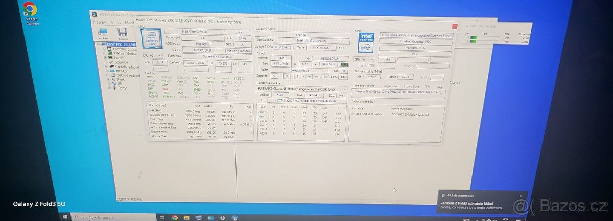 PC Lenovo i3-6.gen /8GB DDR4/256GB SSD - 8