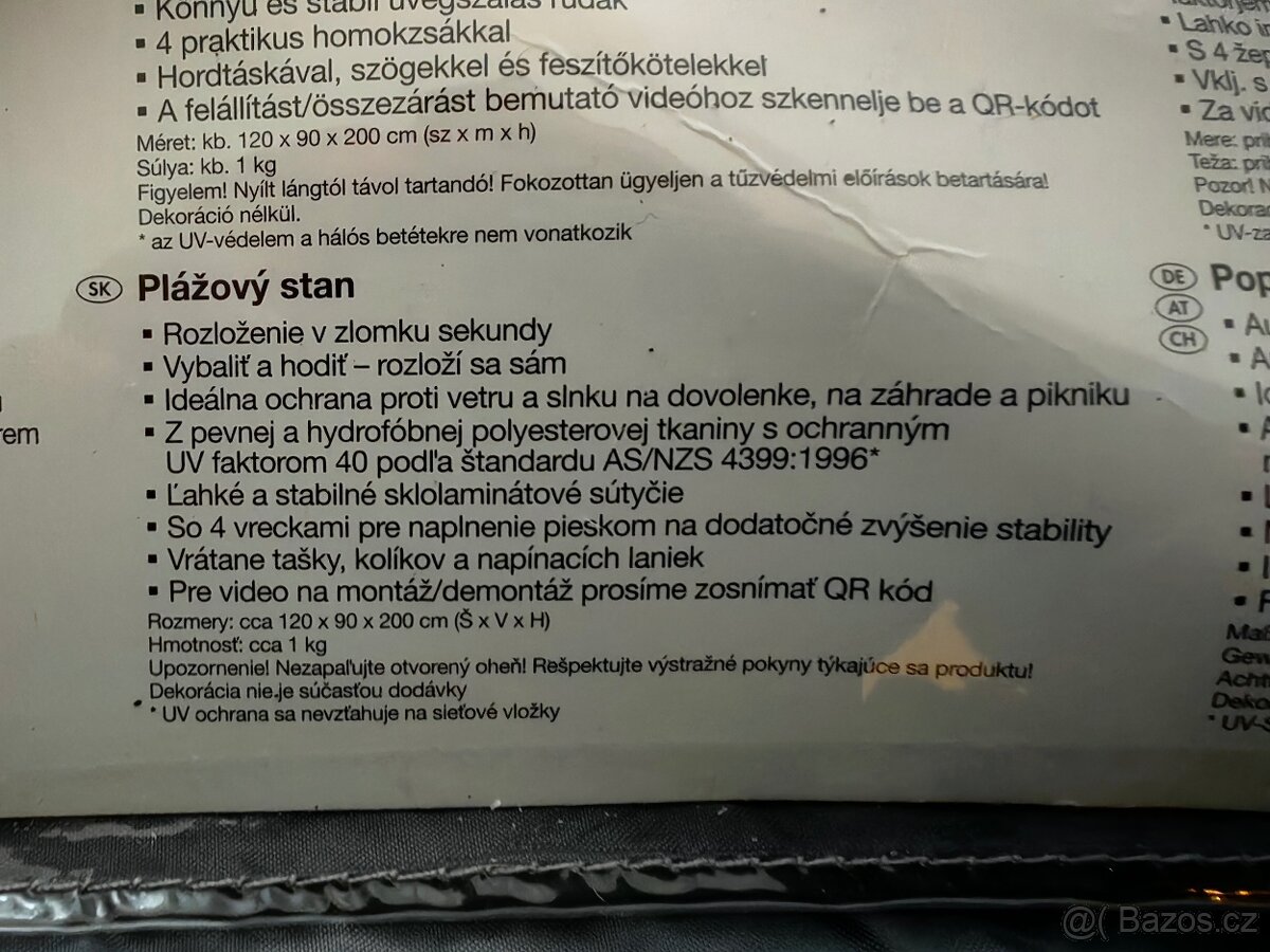 Plážový stan samorozkladací - 8