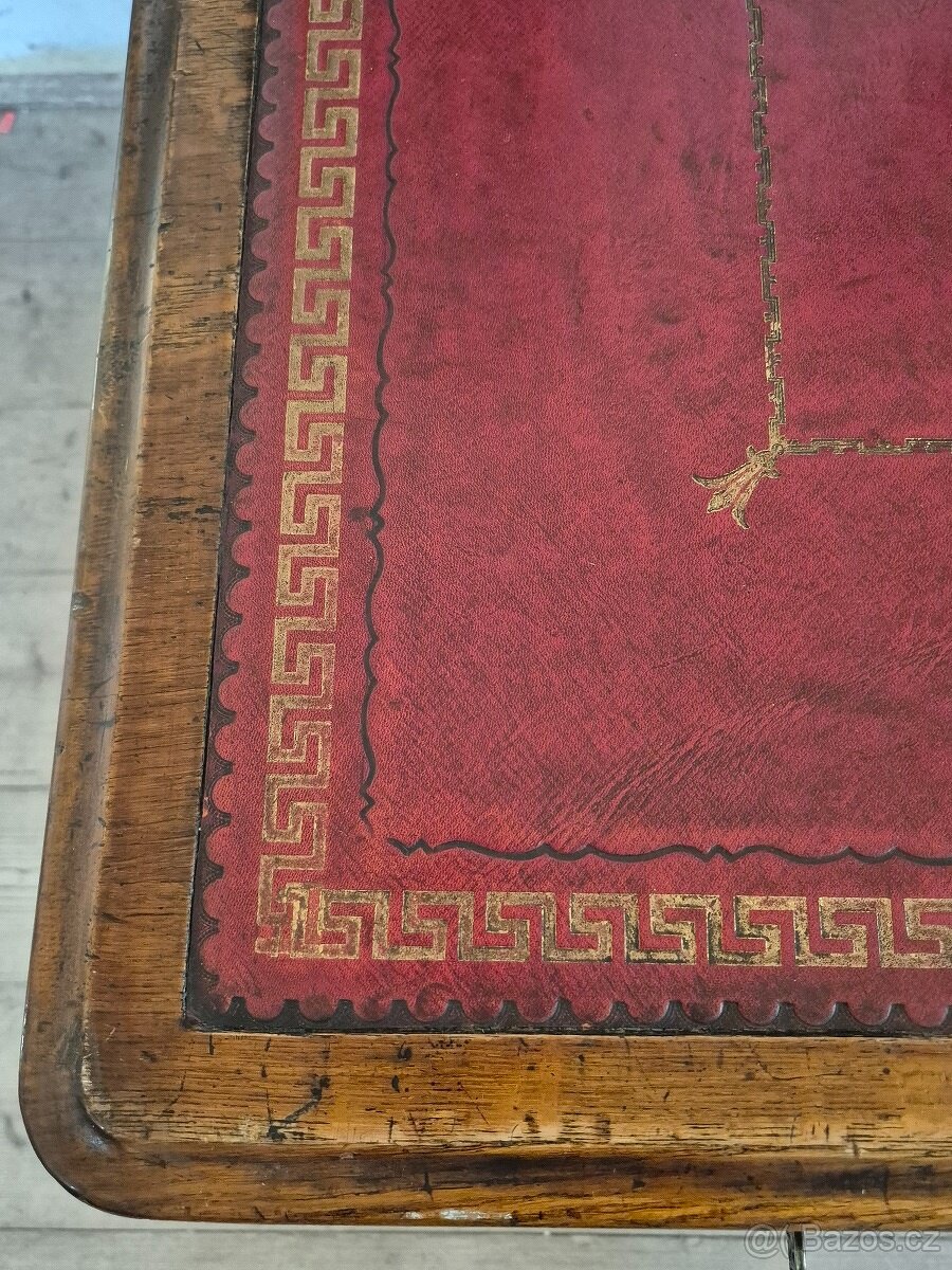 Anglický viktoriánský psací stůl - Oboustranný - 8