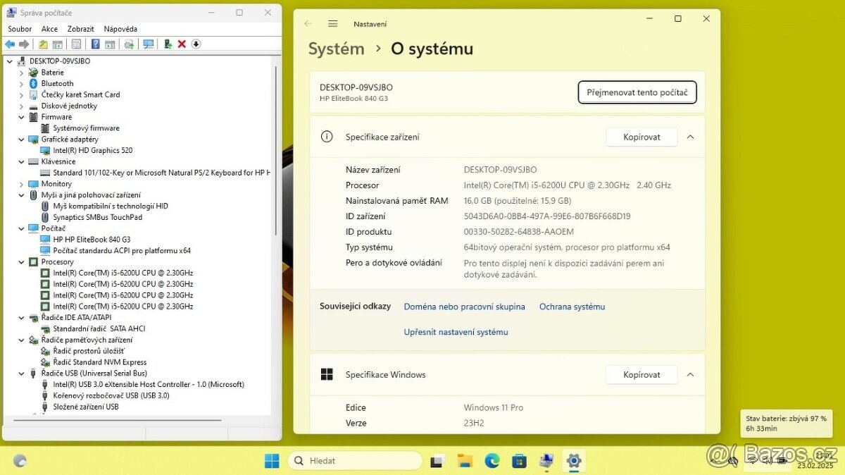 PĚKNÉ HP ELITEBOOK 840 G3 i5-6200/16GB/SSD256GB/WIN11/ZÁRUKA - 8