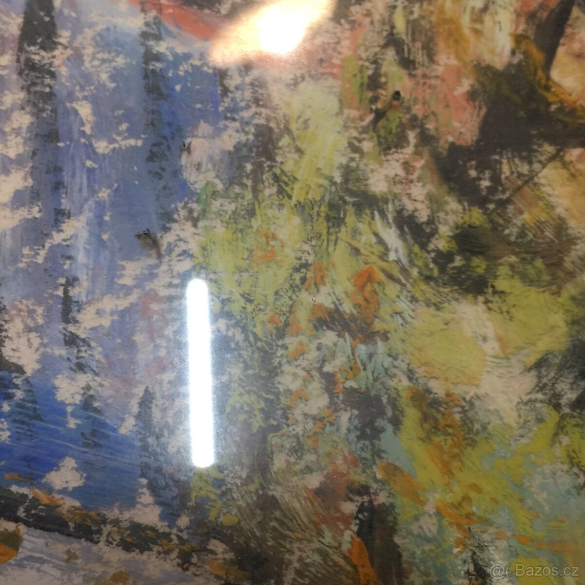 signovaný obraz zasklen Chalupy Orlické hory - 8