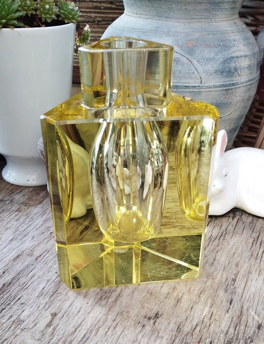 Starý velký Flakon Moser na Parfém 15 cm výška. - 8