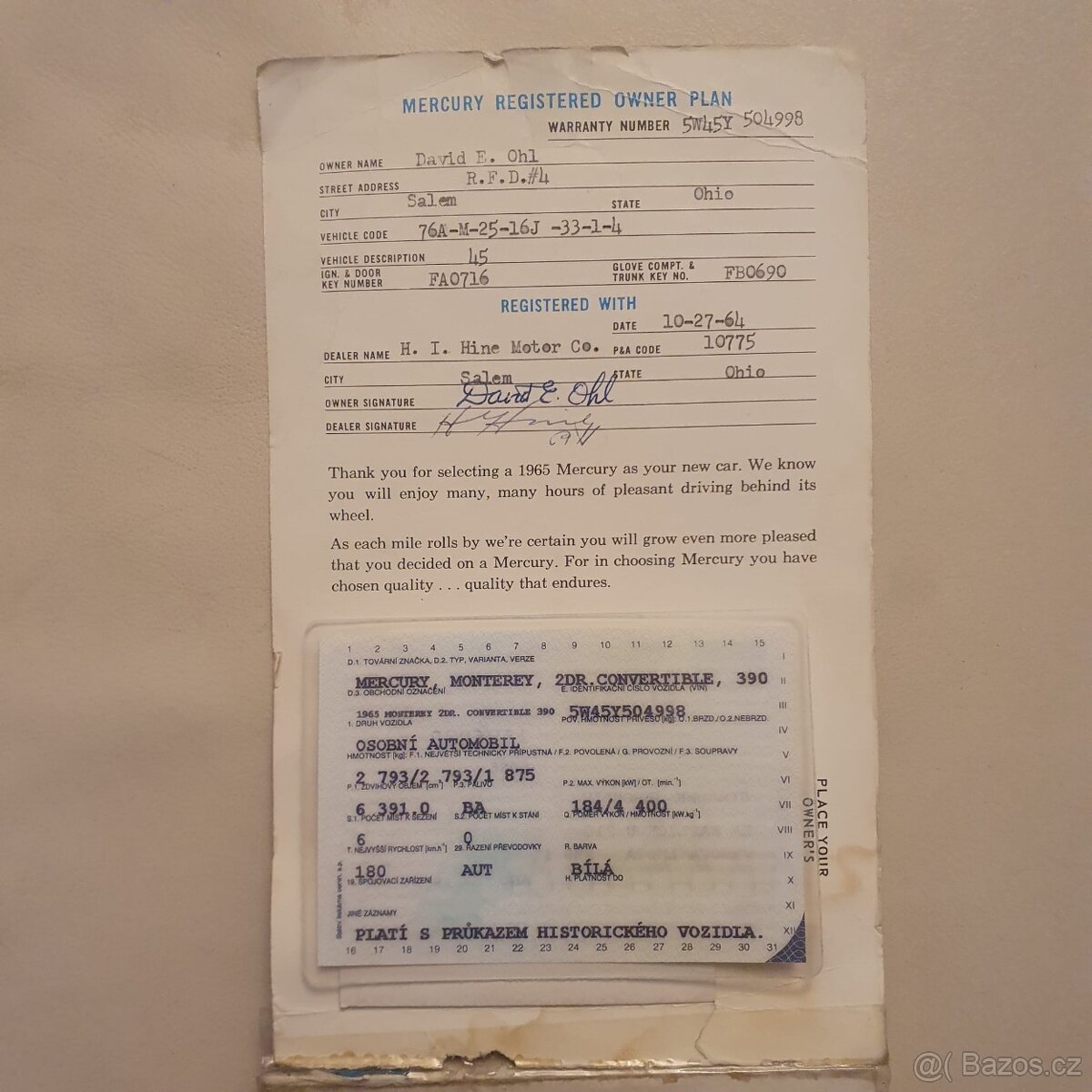 Mercury Monterey, 2DR.Convertible, 390 - 8