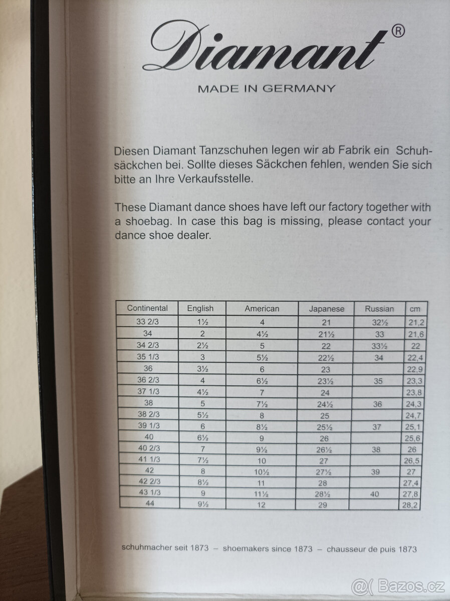 Dámské taneční boty na standard Diamant vel.6 - ZÁNOVNÍ - 8