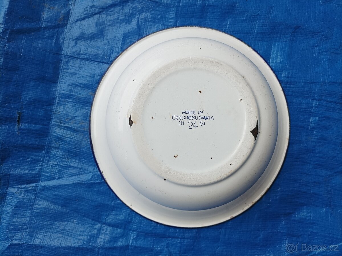 Smaltovaná miska - vandlík, průměr 24 cm - 8