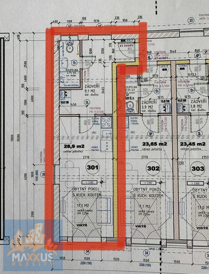 Pronájem pěkného bytu v novostavbě 1+kk (29 m2), Praha - Výc - 8