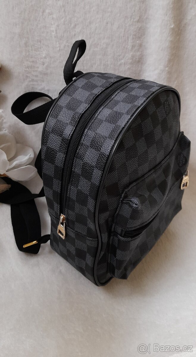 Černo-šedý stylový mini batůžek - 8