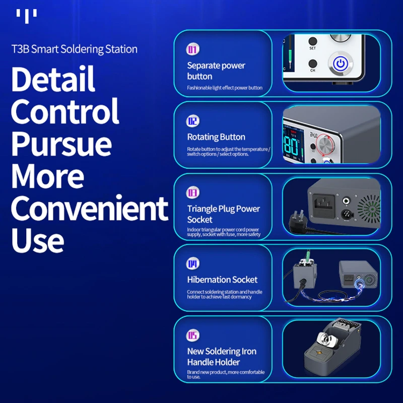 AIXUN T3B Pájecí stanice + všechny pera a hroty T115 & T210 - 8