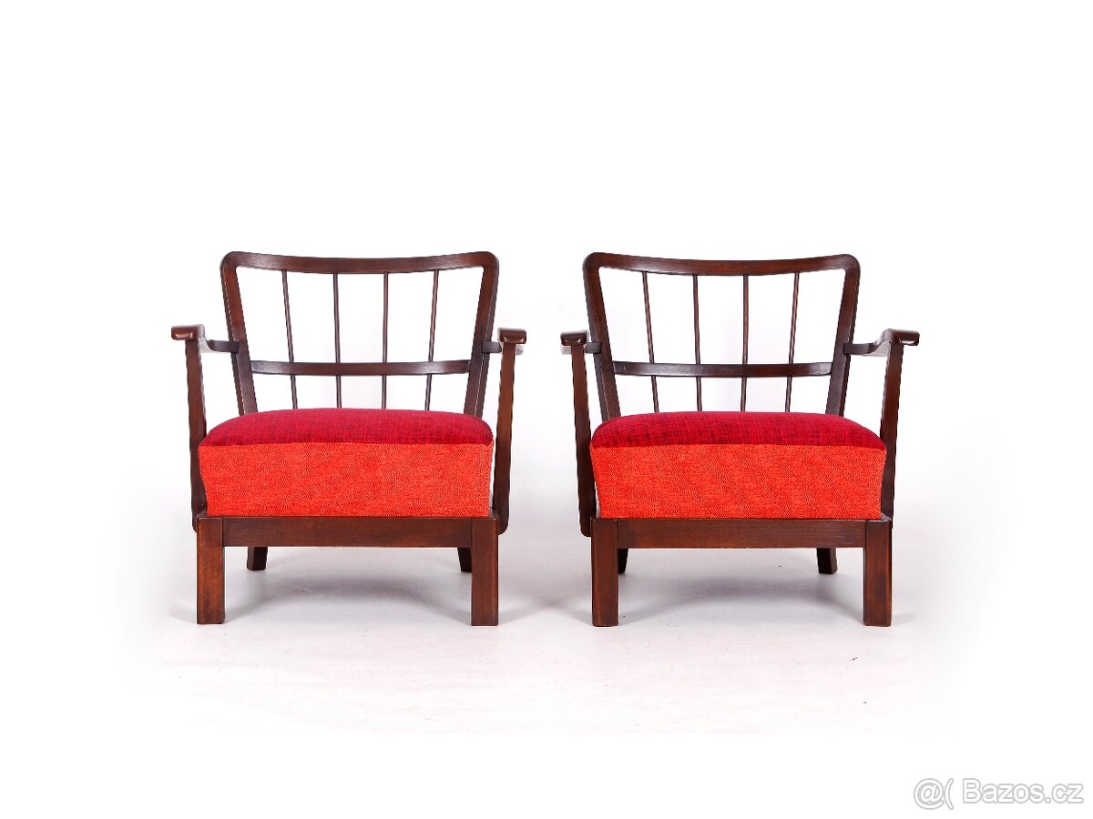 THONET, 2 parádní křesla po přečalounění. - 8