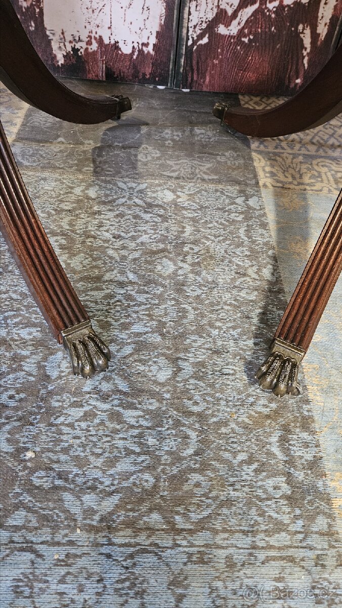 Starožitný komplet 6 x židle + oválný stůl - 8