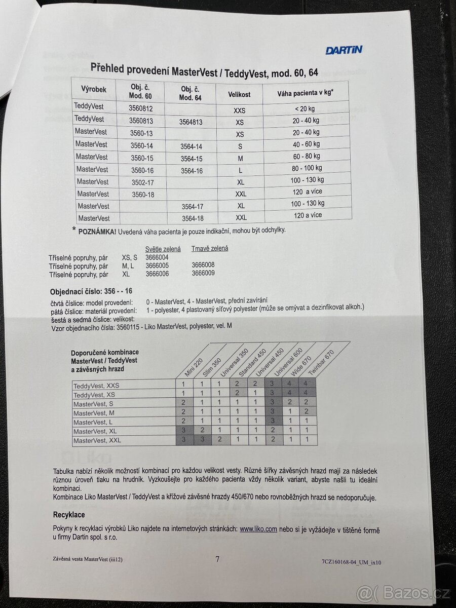 Pacientský závěs, postroj - 8