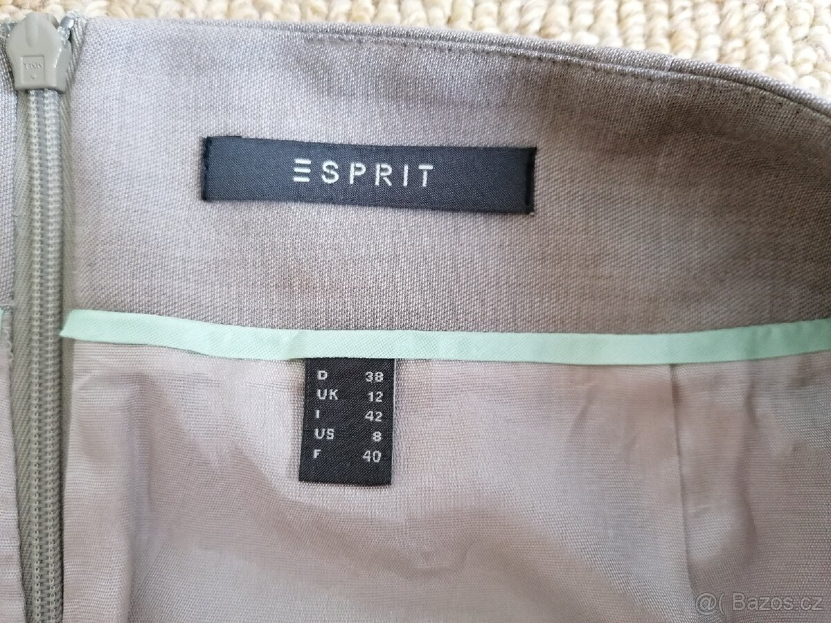 Světle šedá pouzdrová sukně Esprit, v. 38 - 8