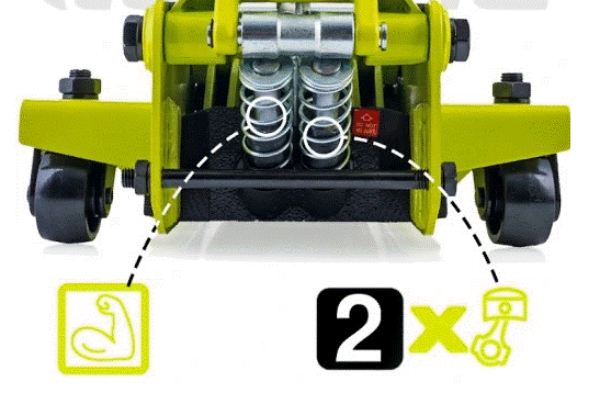 Nízkoprofilový zvedák 3T, Dvoupístkový, Nový, Nepoužitý - 8