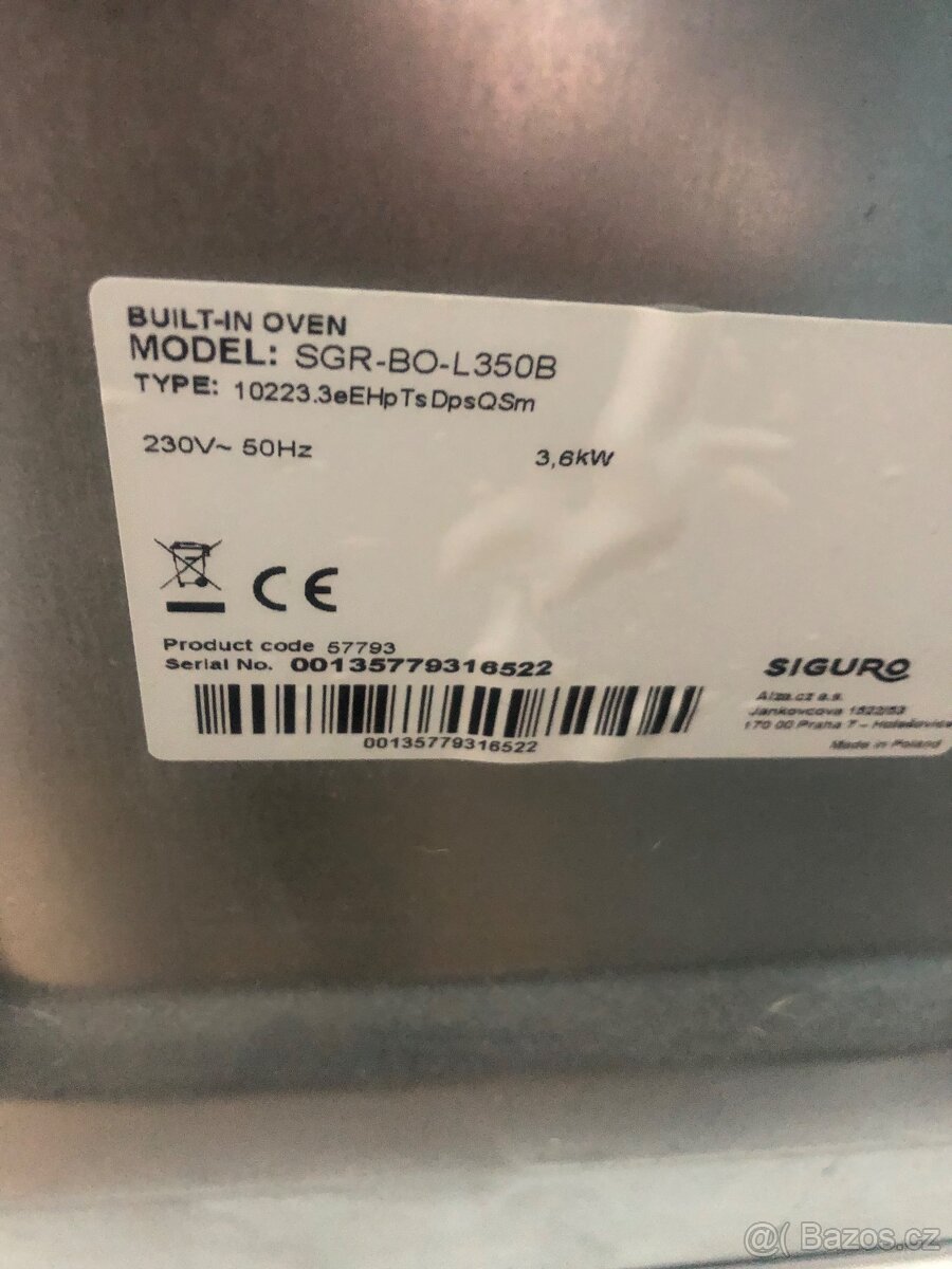 Vystavěna pečící trouba Siguro BO-L35 - 8