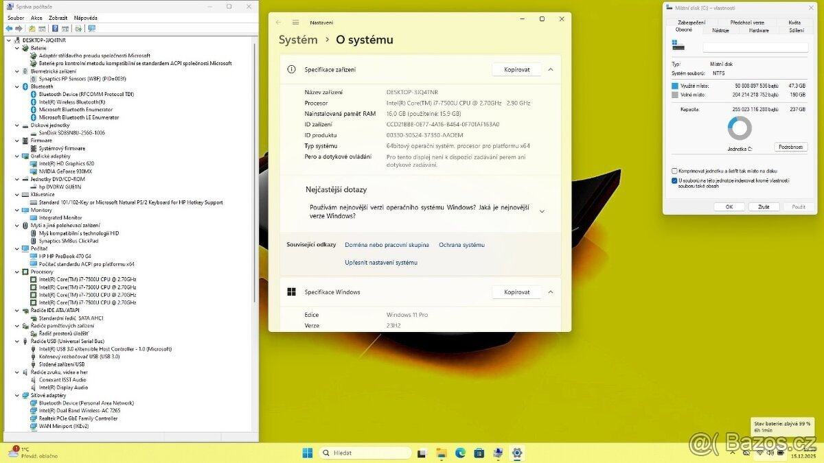HP 470 G4 /i7-7500/16GB/SSD256GB/NVIDIA/17" FULLHD/WIN11 - 8
