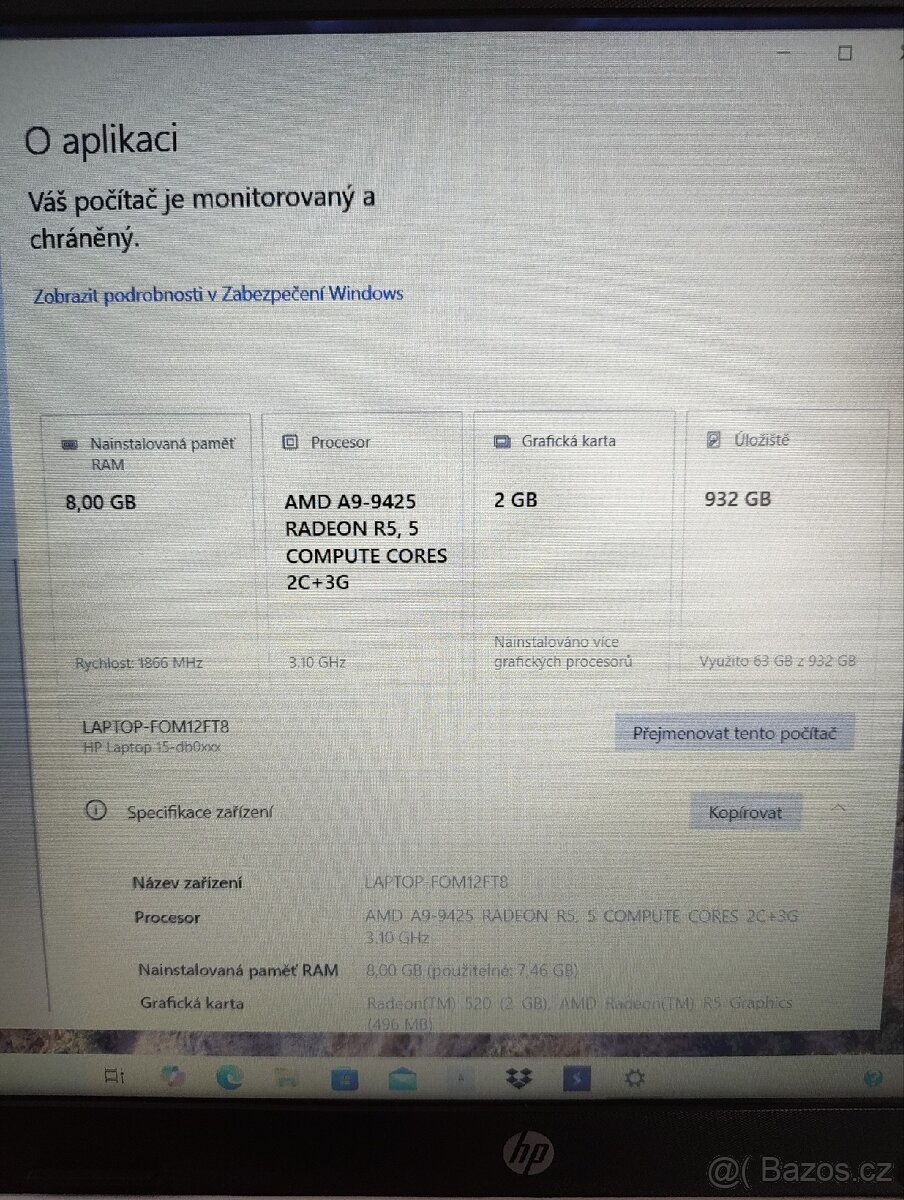 Notebook HP AMD 8GB RAM 1 TB HDD - 8