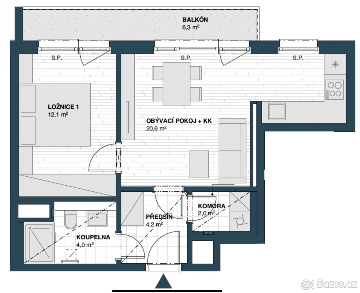 2kk 47m2 v novostavbě v ul. Hodkovická - 8