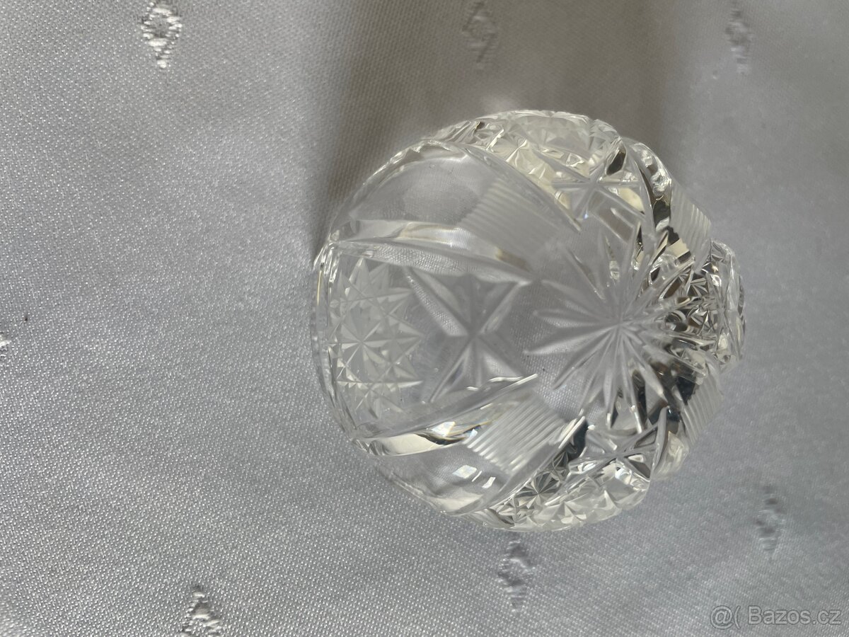 Broušené sklo – mísa + mistička (retro/broušené) - 8