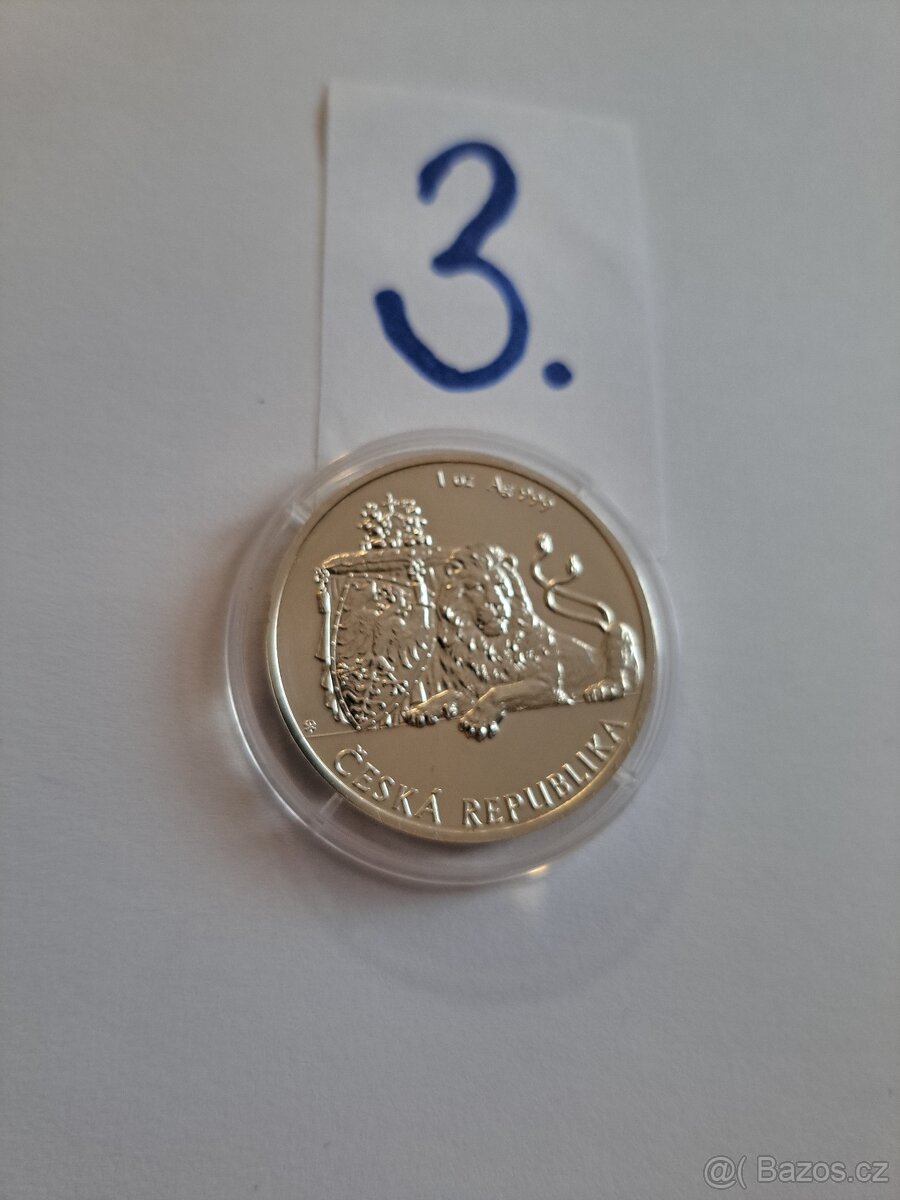 Stříbrná investiční mince Český Lev 2017 - 8