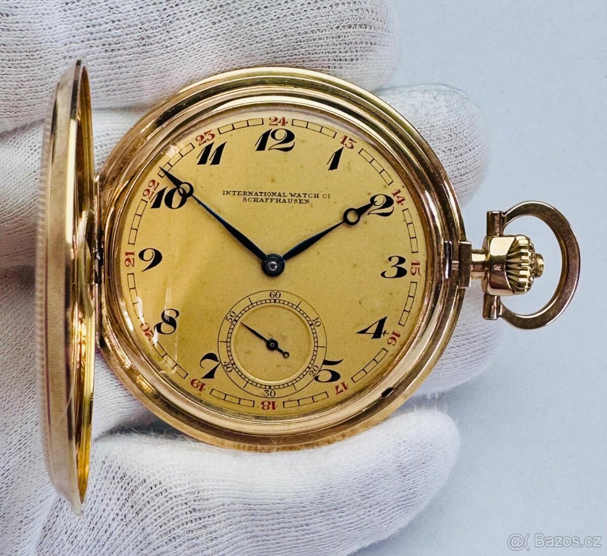 14K CELO ZLATÉ PÁNSKÉ KAPESNÍ HODINKY IWC SCHAFFHAUSEN S ETU - 8