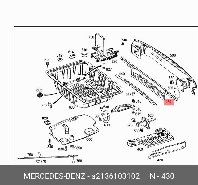 Mercedes E class W213 2016 - Zadne čelo celo stena podlaha - 8
