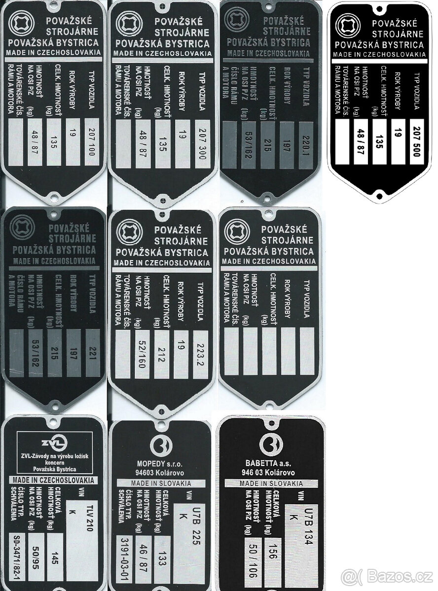 Štítky na Jawa, ČZ, Babetta, Manet... - 8