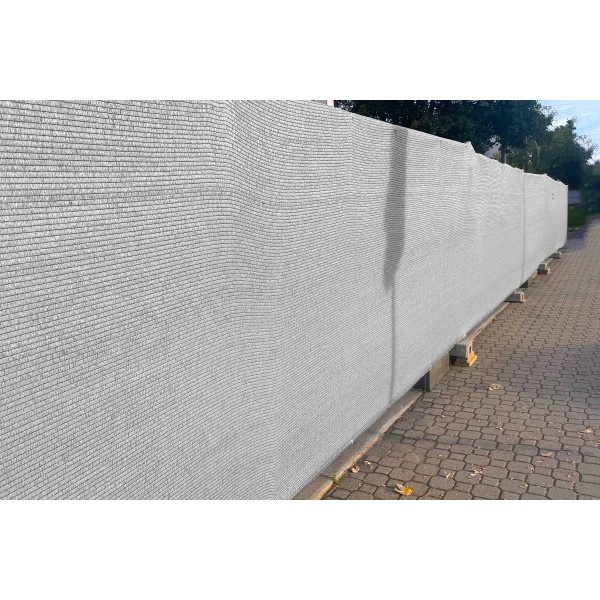 Stínící síť - tkanina na plot světle šedá Kataro - 8