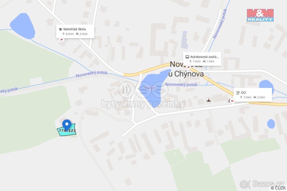 Prodej pozemku k bydlení, 740 m², Nová Ves u Chýnova - 8