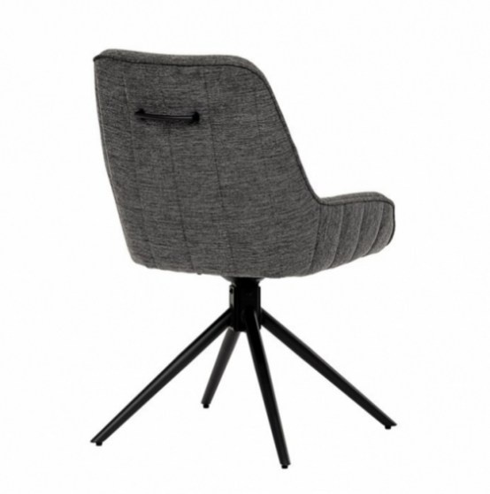 Jídelní otočná židle ze šedé látky - 8